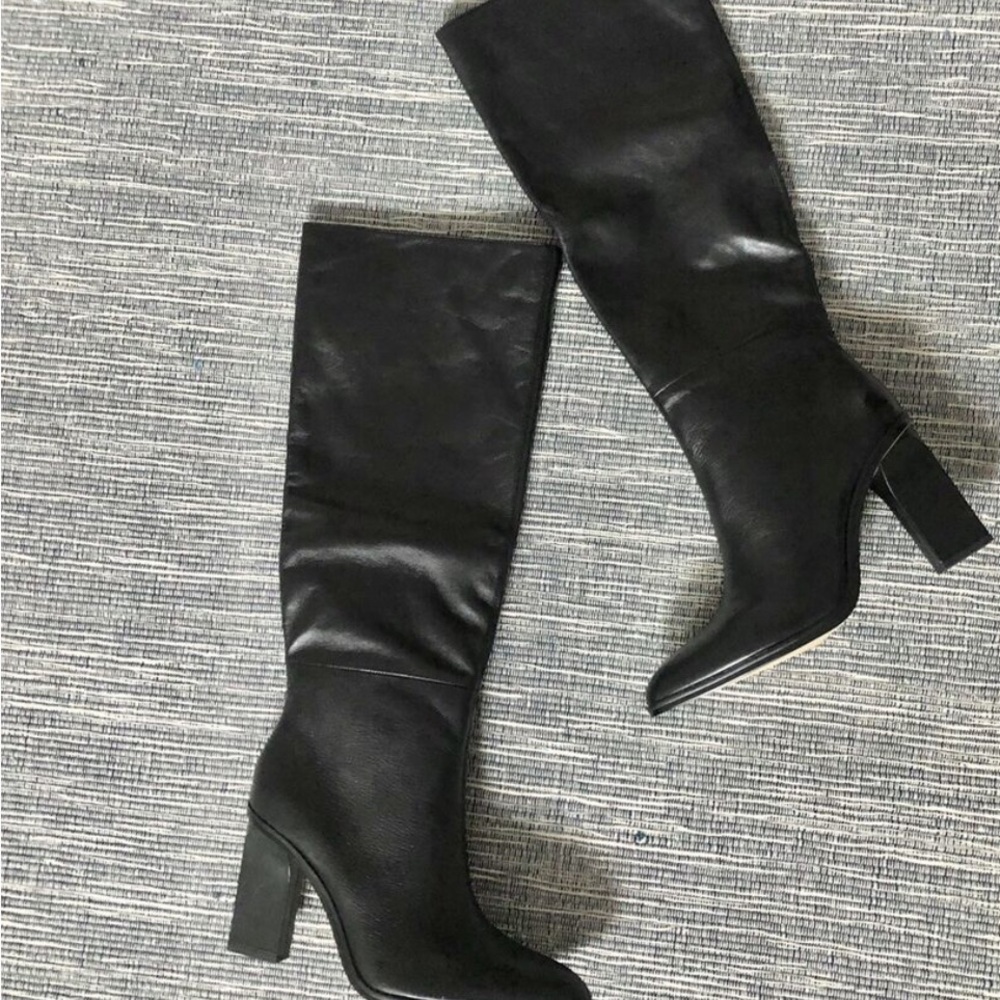 Zara high heal leather boots